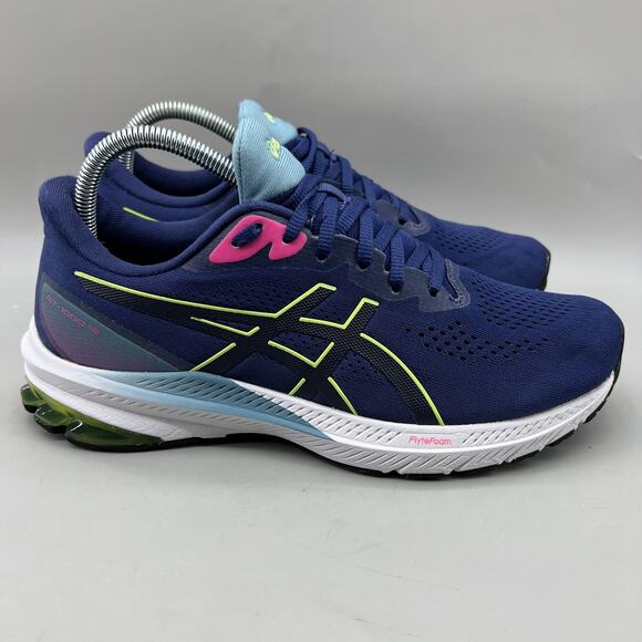 ASICS GT-1000 12 Running Shoes Womens Size 9 Blue Comfort Flytefoam Low Sneakers - Picture 1 of 8